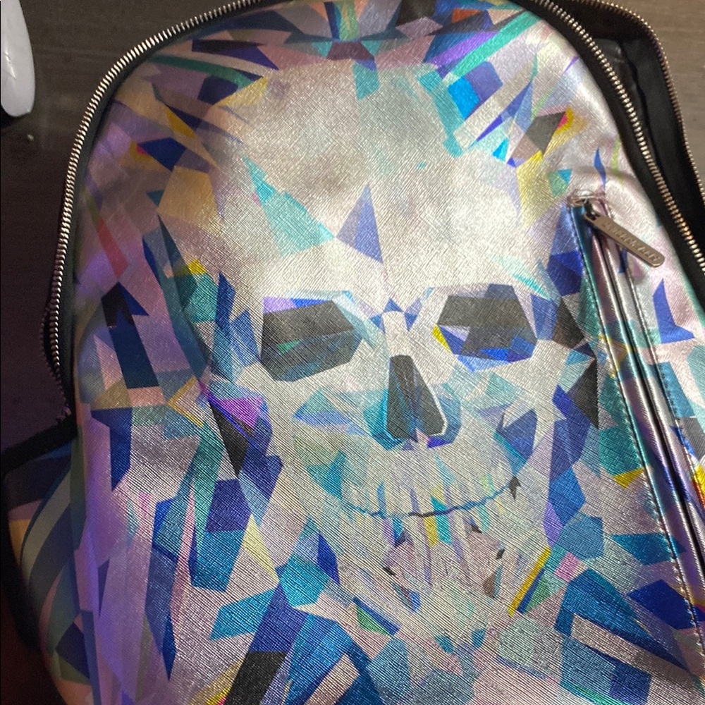 Multicolor Geometric Skull Backpack